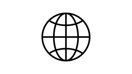 Simple black globe icon on white background