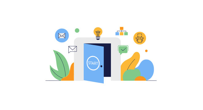 Secure Server Room with Digital Icons.