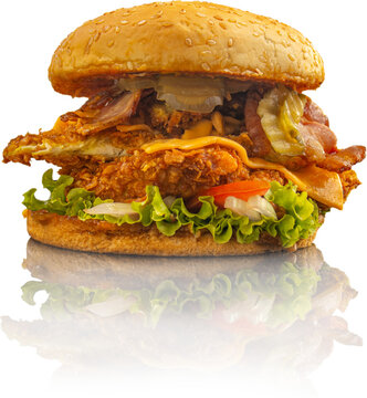 Hamburguesa americana con pollo crispy