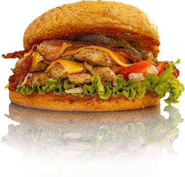 Hamburguesa americana con filet de pollo