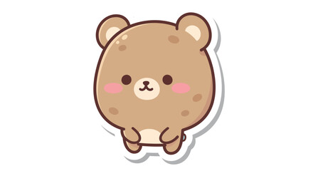 Cartoon bear illustration with clean lines and a friendly inviting aesthetic