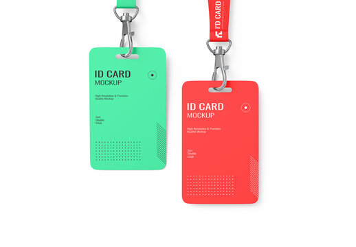 Hanging ID Card Mockup Template