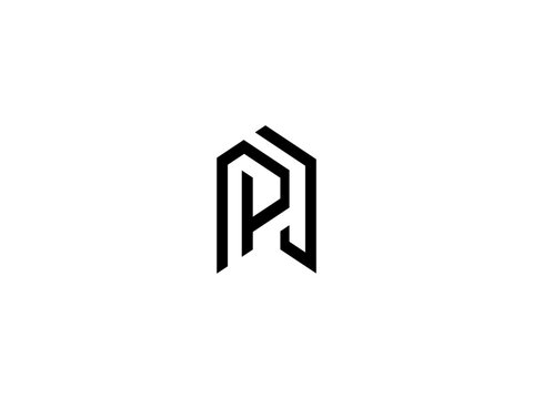 mordant line icon logo design template Preal estate