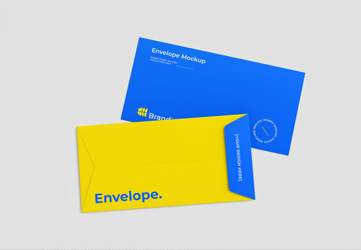 Front and Back Envelope Mockup