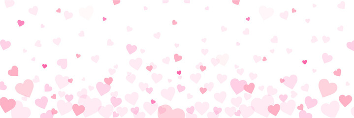 Obraz premium Valentine's Day Pink Hearts Vector Illustration. Floating Pink Hearts on Transparent Background.