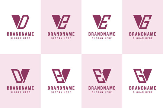 Letters VD VE VG Logo Set, for VD DV VE EV VG GV Initials