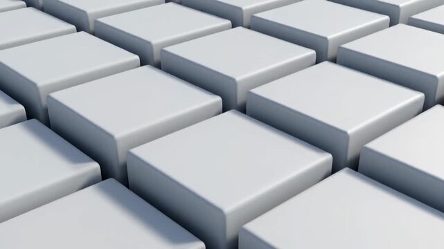 White Blocks Pattern 3D Animation Loop.