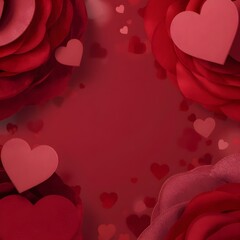 Romantic Red Roses Heart Background for Valentine's Day Celebration.