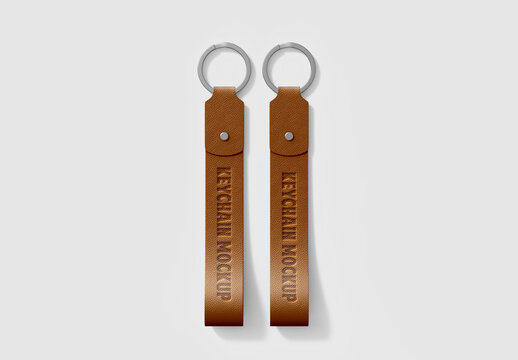 Leather Keychain Mockup Set