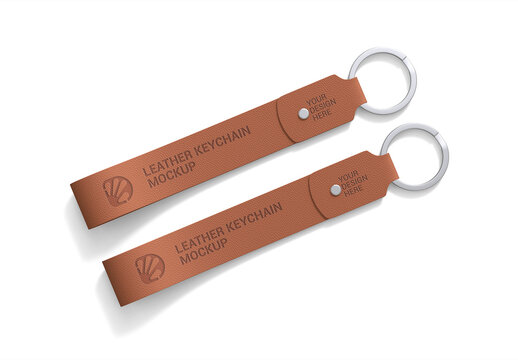 Strap Keychain Mockup Set PSD