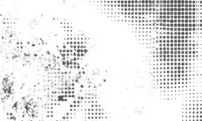 Pop art comic inspired grunge halftone background texture Monochrome grunge vector texture abstract halftone dots