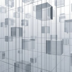 Cybernetic Cube: Modern Minimalist Glass Structure.