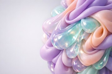The Pastel Dreamscape: 3D Fluid Abstract.