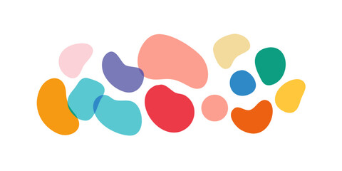 Fototapeta premium A vibrant collection of abstract shapes in various colors and sizes Vector