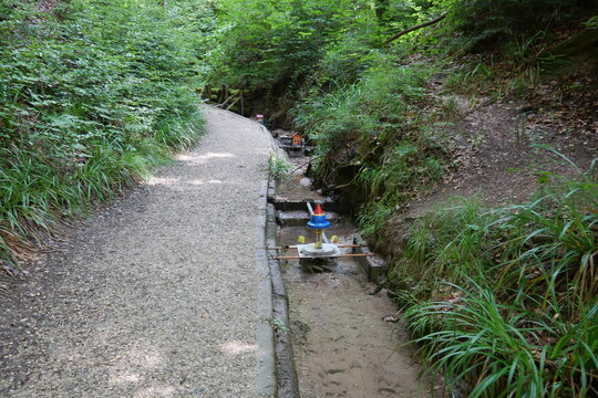 Wasserspiel an der Schelmenklinge im Wald am Bach bei Lorch