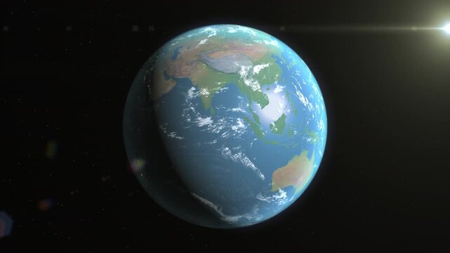 Location and map of Indonesia on the surface of the earth at day.