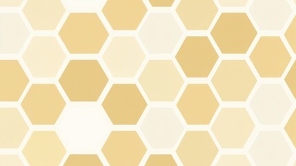 Obraz premium Minimal hexagonal honeycomb pattern in muted yellow abstract design digital art contemporary close-up view aesthetic appeal
