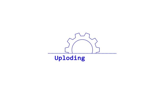 updating bar icon animation on black  background. bule color setting and update icon animated. Abstract system update and processing bar icon animation. System setting updating bar icon animated.
