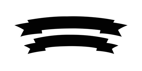 Two black ribbons with white stripes in the middle on a white background Vector