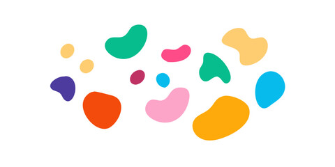 A vibrant and colorful collection of abstract shapes and blobs Vector
