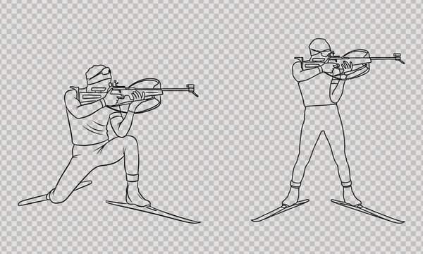 Illustration of two rifle shooters in different stances