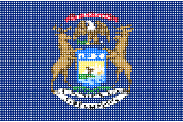 Flag of Michigan pixel art of dots