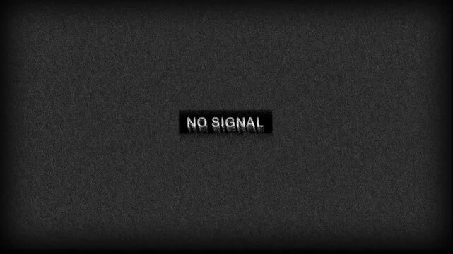 No signal tv screen noice and texture on black background. 4K Video
