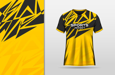 Sports jersey design with sharp line black and yellow background © Abd
