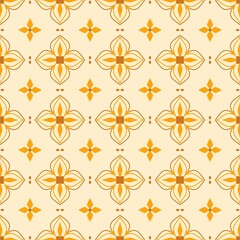 The background features a beautiful golden yellow geometric pattern.