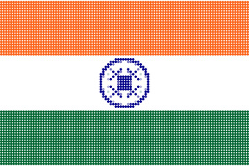 Flag of India pixel art of dots