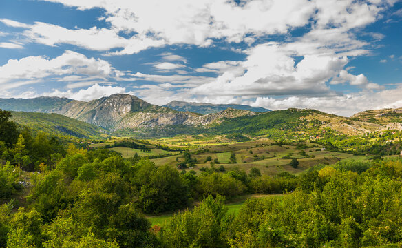 Bosnia and Herzegovina mountain valley with green hills.