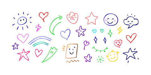 A vibrant collection of diverse icons representing various themes and objects Vector © Jam