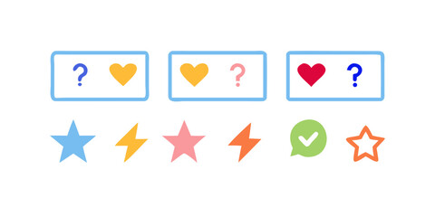 Fototapeta premium Assorted colorful icons and symbols arranged in a playful and engaging manner Vector