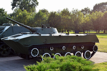Military equipment. Russia's tracked light armored personnel carrier. Airborne combat vehicle.