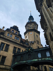 Fototapeta premium Dresden Castle Courtyard with Clock Tower