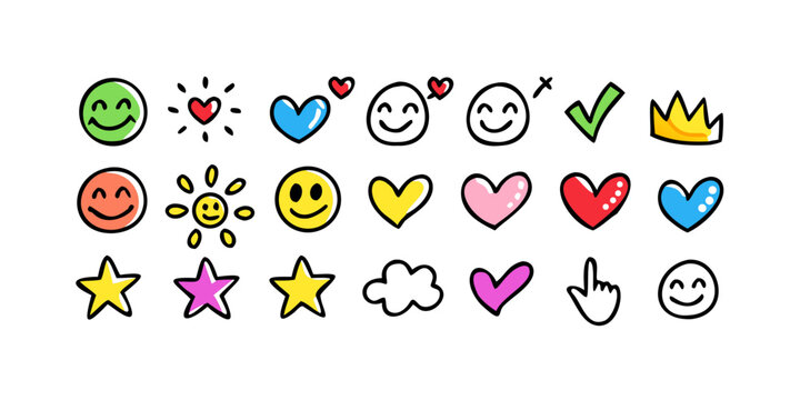 A vibrant collection of diverse and colorful emoji icons arranged in a playful pattern Vector