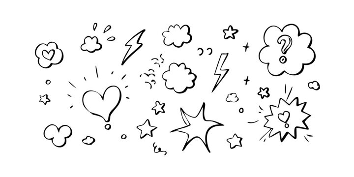 A delightful array of diverse and whimsical doodle-style illustrations Vector