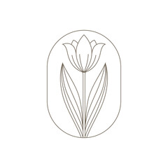 Tulip flower luxury natural minimalist logo design vector