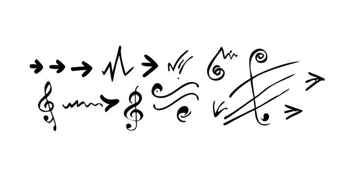 A variety of musical notes and symbols used in sheet music Vector