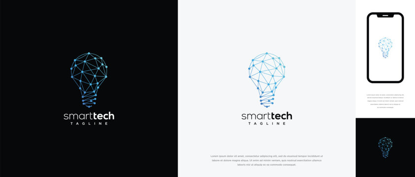 Smart Tech Light Bulb Logo - Innovation Ideas Digital Solutions.