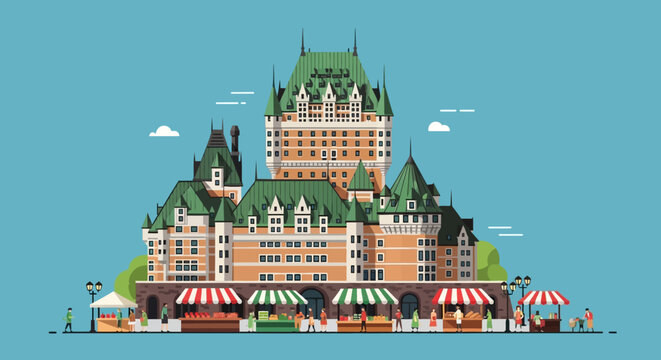 Fairytale Chateau Frontenac, a Historic Landmark of Quebec City, Embodies the Charm and Grandeur of Canadian Heritage and Architecture