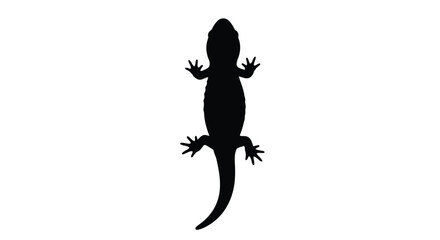 Black lizard form presented as a striking graphic silhouette © MD