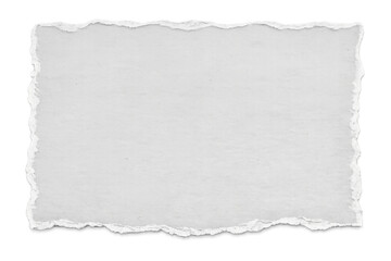 Obraz premium Torn white paper sheet with rough edges on transparent background, creating copy space for text