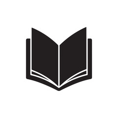 Book Folded Page Black Vector Icon Reading Symbol