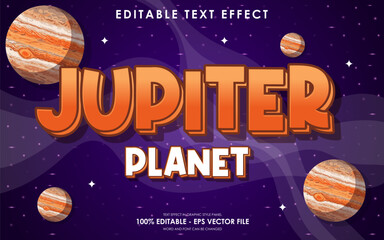 Jupiter Planet Editable Text Effect with Space Background and Stars. © Re Project Studio