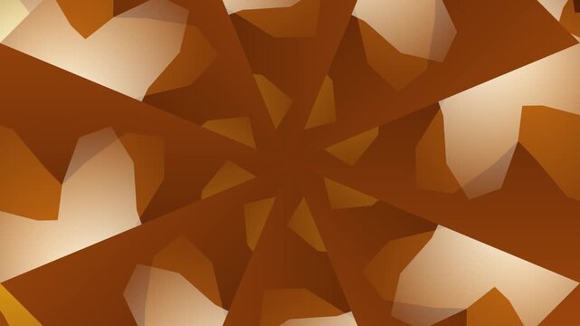 Golden brown kaleidoscope radial star motion