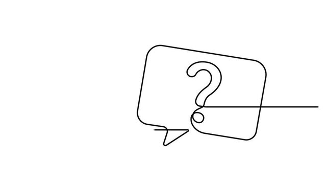 Animated self drawing of continuous line draw Quick tips. Animated self drawing question mark and speech bubble. Full length one line animation