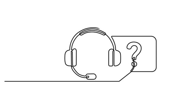 Animated self drawing of continuous line draw Quick tips. Animated self drawing question mark and speech bubble. Full length one line animation