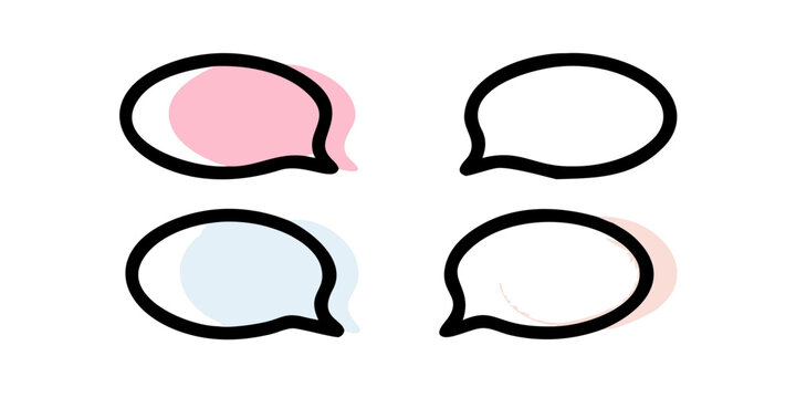 Four speech bubbles with different colors and styles for visual communication Vector