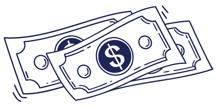 A close-up view of various denominations of us dollar bills in a stack Vector
